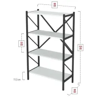 Etajeră Bofigo 4 Shelves Metal 121 x 66 x 34 cm / Metal / Black photo 3