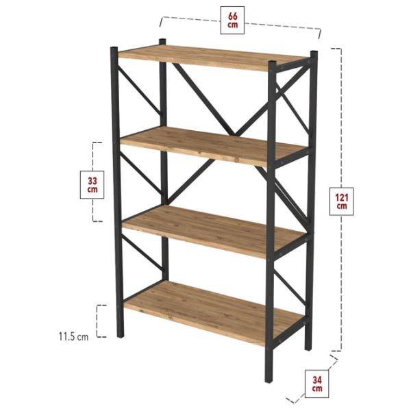 Etajeră Fabulous 4 Shelves Metal 121 x 66 x 34 cm/ Metal/ Black photo 3 Etajeră Fabulous 4 Shelves Metal 121 x 66 x 34 cm/ Metal/ Black photo 3