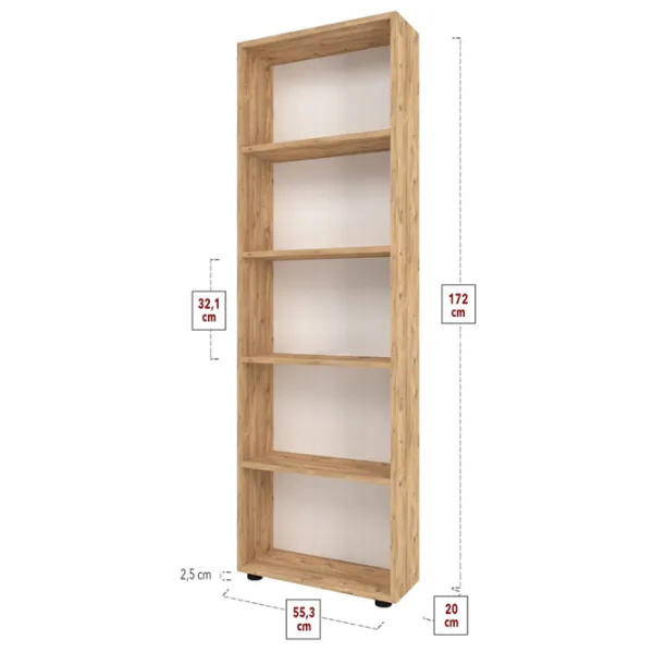 Стеллаж Fabulous 5 Shelves 172см x 55.3см x 20см cm/ ДСП/ Pine photo 2