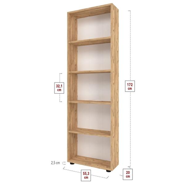 Стеллаж Fabulous 5 Shelves 172см x 55.3см x 20см cm/ ДСП/ Pine photo 2