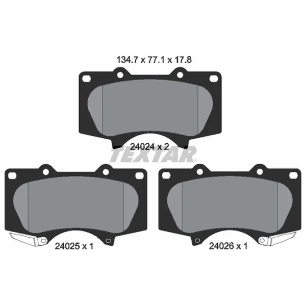 Тормозные колодки Textar 2402401 передние/ дисковые photo 2 Тормозные колодки Textar 2402401 передние/ дисковые photo 2