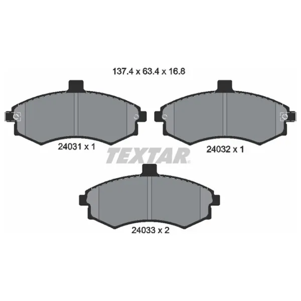 Тормозные колодки Textar 2403101 передние/ дисковые photo 2 Тормозные колодки Textar 2403101 передние/ дисковые photo 2