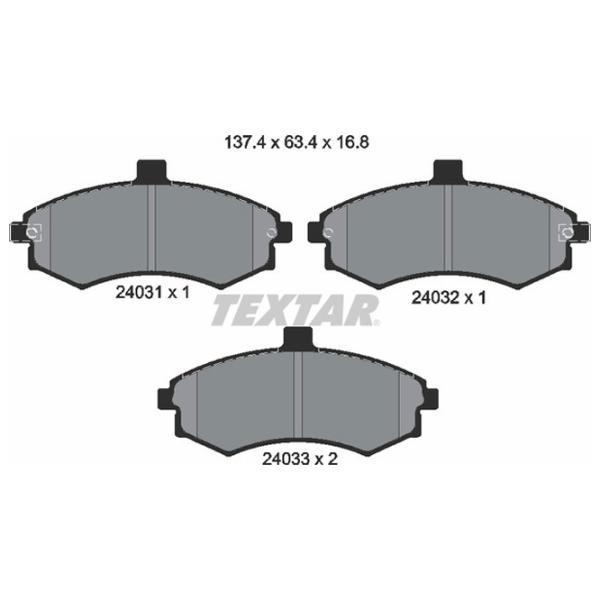 Тормозные колодки Textar 2403101 передние/ дисковые photo 2 Тормозные колодки Textar 2403101 передние/ дисковые photo 2