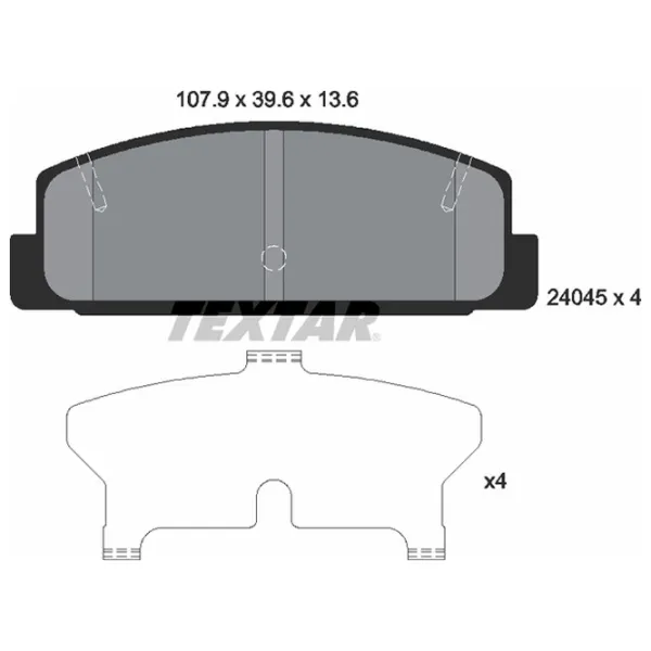 Тормозные колодки Textar 2404501 задние/ дисковые photo 2 Тормозные колодки Textar 2404501 задние/ дисковые photo 2