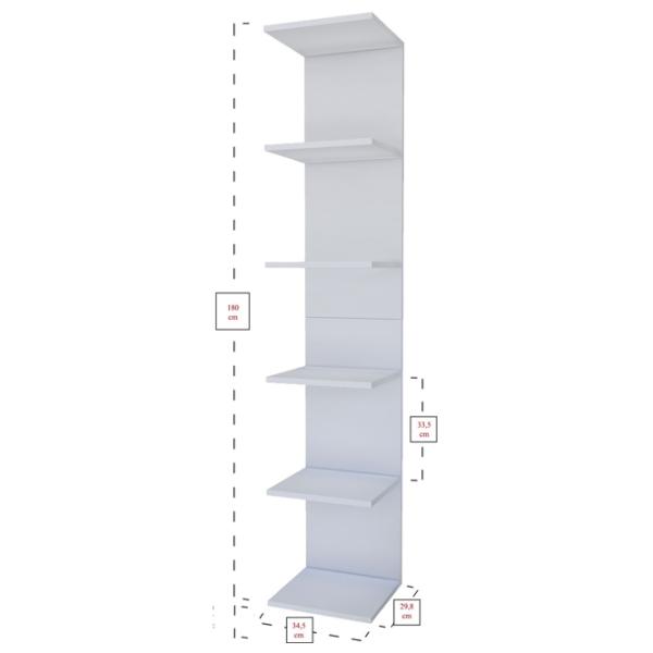 Etajeră Fabulous 6 Shelves 245AFF308 180 x 34.5 x 29.8 cm/ DSP/ White photo 3 Etajeră Fabulous 6 Shelves 245AFF308 180 x 34.5 x 29.8 cm/ DSP/ White photo 3