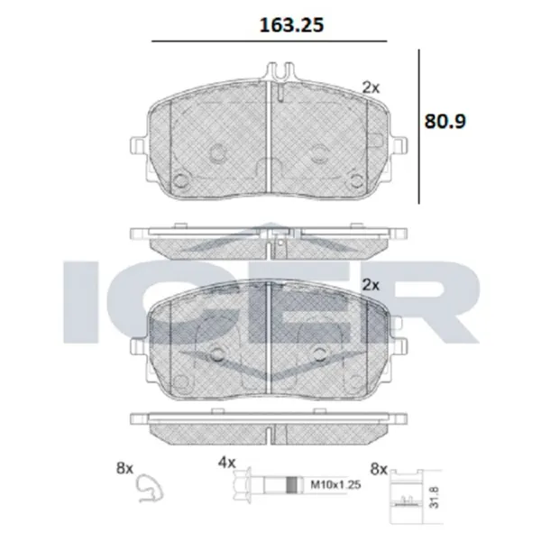 Тормозные колодки Icer 182331 передние/ дисковые photo 2