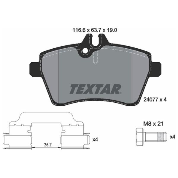 Plăcuțe de frână Textar 2407702 față/ disk photo 2 Plăcuțe de frână Textar 2407702 față/ disk photo 2