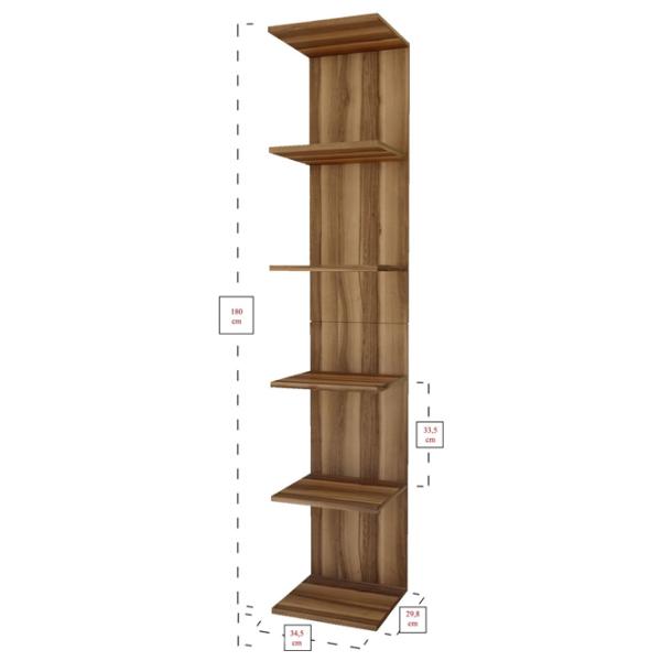 Стеллаж Fabulous 6 Shelves B9B1D2683 180см x 34.5см x 29.8см cm/ ДСП/ Walnut photo 3