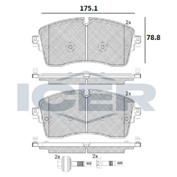 Тормозные колодки Icer 182335-200 передние/ дисковые photo 2