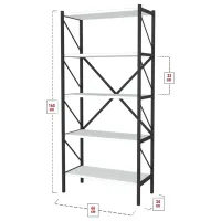 Стеллаж Bofigo 5 Shelves Metal 160 x 66 x 34см cm / Металл / White photo 2