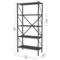 Etajeră Bofigo 5 Shelves Metal 160 x 66 x 34 cm / Metal / Anthracite photo 2