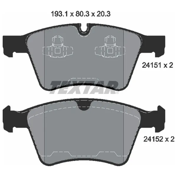 Тормозные колодки Textar 2415101 передние/ дисковые photo 2 Тормозные колодки Textar 2415101 передние/ дисковые photo 2