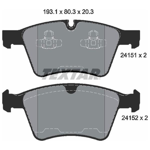 Тормозные колодки Textar 2415101 передние/ дисковые photo 2 Тормозные колодки Textar 2415101 передние/ дисковые photo 2