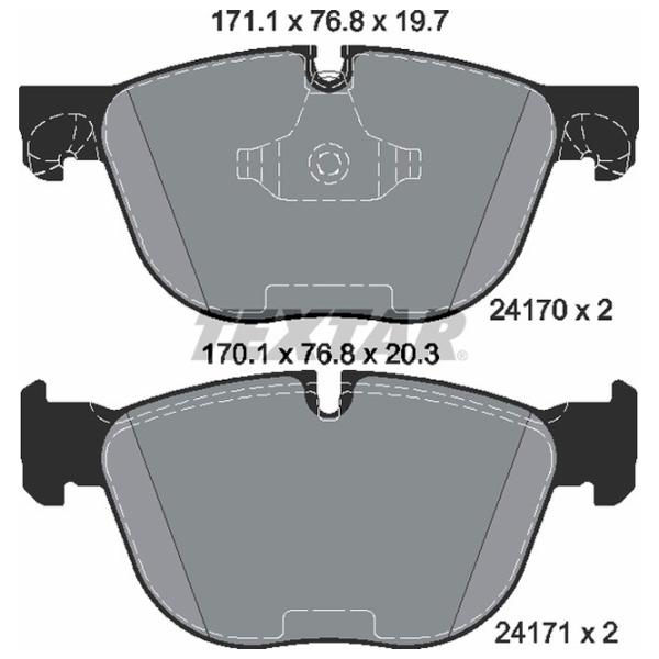 Тормозные колодки Textar 2417001 передние/ дисковые photo 2 Тормозные колодки Textar 2417001 передние/ дисковые photo 2