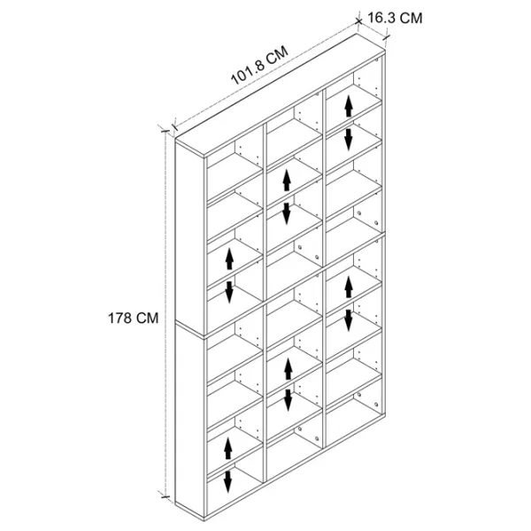 Стеллаж Fabulous Multi Shelves 178см x 101.8см x 16.3см cm/ ДСП/ Pine photo 2