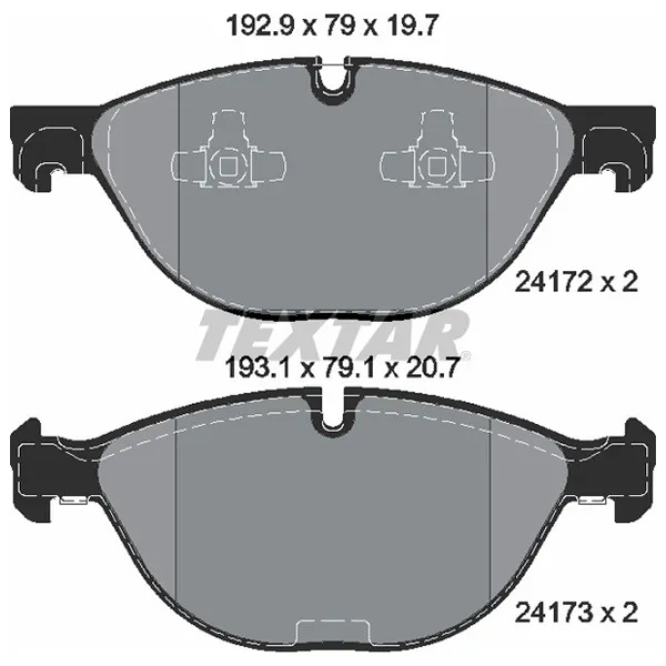 Тормозные колодки Textar 2417201 передние/ дисковые photo 2 Тормозные колодки Textar 2417201 передние/ дисковые photo 2
