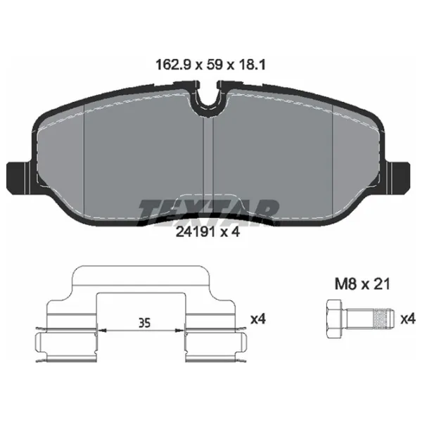 Тормозные колодки Textar 2419101 передние/ дисковые photo 2 Тормозные колодки Textar 2419101 передние/ дисковые photo 2