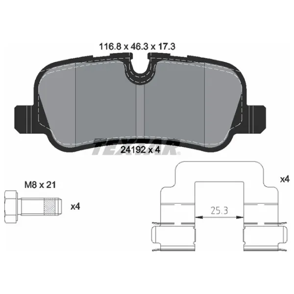 Тормозные колодки Textar 2419201 задние/ дисковые photo 2 Тормозные колодки Textar 2419201 задние/ дисковые photo 2