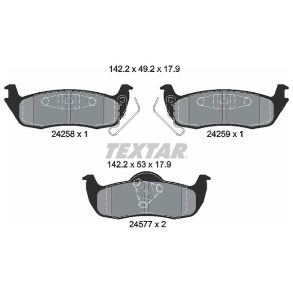 Тормозные колодки Textar 2425801 задние/ дисковые photo 2 Тормозные колодки Textar 2425801 задние/ дисковые photo 2