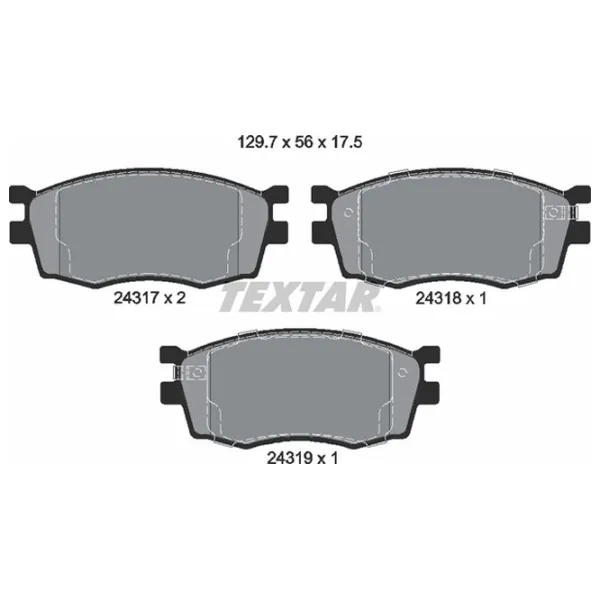 Тормозные колодки Textar 2431701 передние/ дисковые photo 2 Тормозные колодки Textar 2431701 передние/ дисковые photo 2