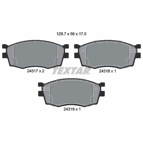 Тормозные колодки Textar 2431701 передние/ дисковые photo 2 Тормозные колодки Textar 2431701 передние/ дисковые photo 2