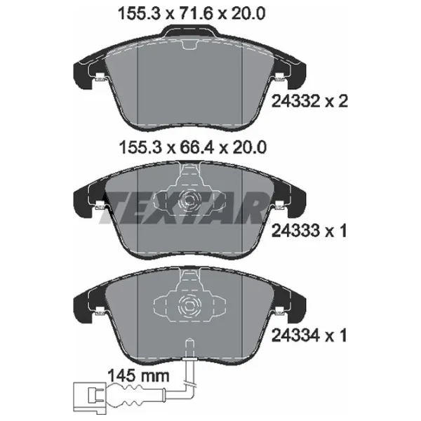 Plăcuțe de frână Textar 2433301 față/ disk photo 2 Plăcuțe de frână Textar 2433301 față/ disk photo 2