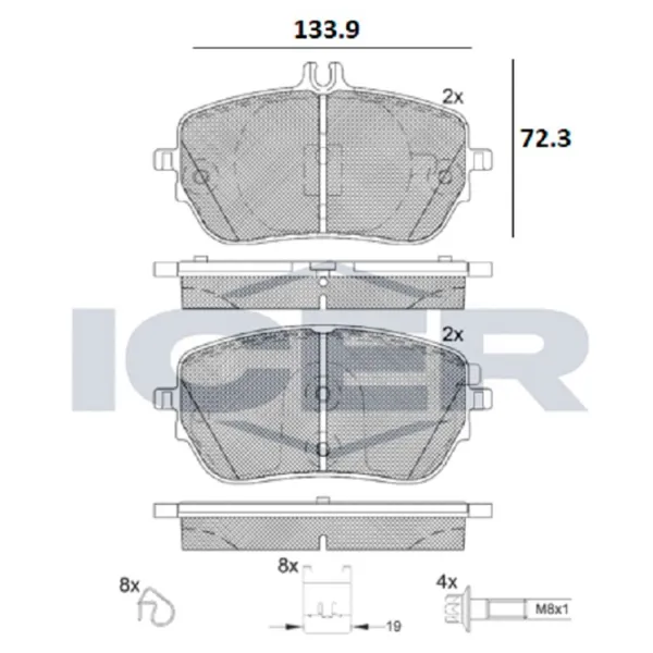 Тормозные колодки Icer 182337 передние/ дисковые photo 2