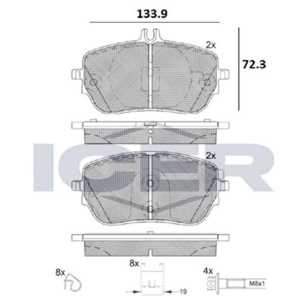 Тормозные колодки Icer 182337 передние/ дисковые photo 2