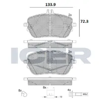 Plăcuțe de frână Icer 182337 față/ disk photo 2