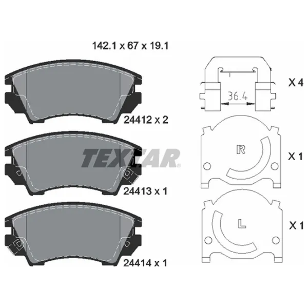 Тормозные колодки Textar 2441201 передние/ дисковые photo 2 Тормозные колодки Textar 2441201 передние/ дисковые photo 2