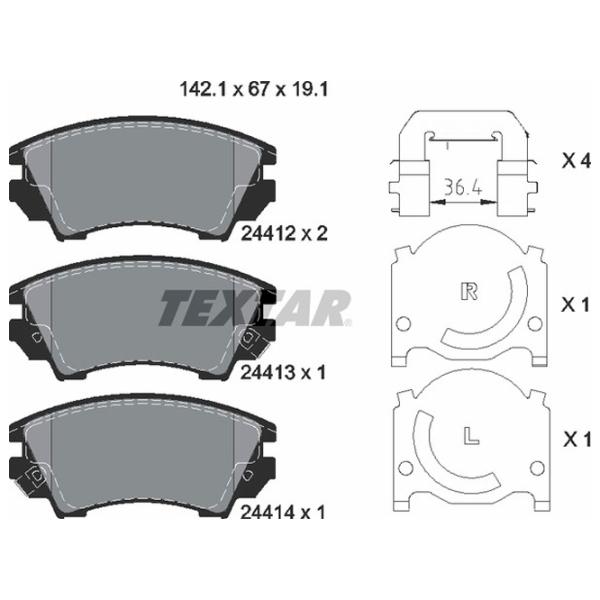 Тормозные колодки Textar 2441201 передние/ дисковые photo 2 Тормозные колодки Textar 2441201 передние/ дисковые photo 2