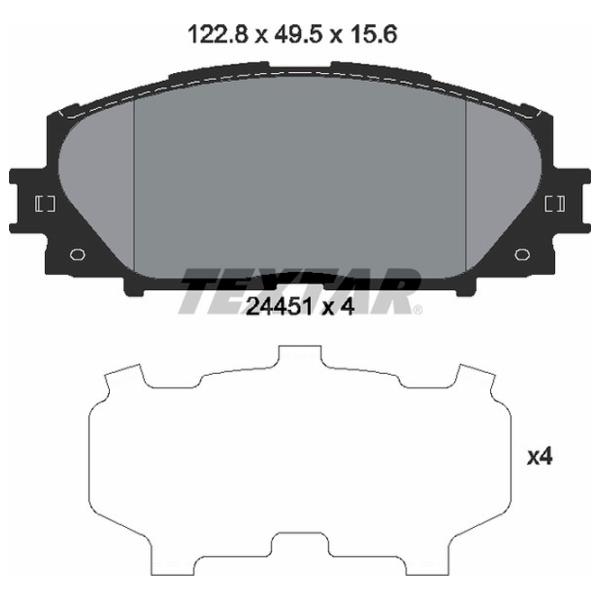 Тормозные колодки Textar 2445101 передние/ дисковые photo 2 Тормозные колодки Textar 2445101 передние/ дисковые photo 2