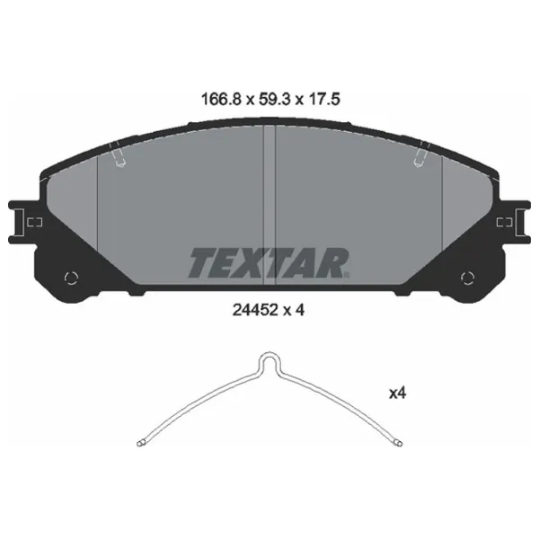 Тормозные колодки Textar 2445201 передние/ дисковые photo 2 Тормозные колодки Textar 2445201 передние/ дисковые photo 2