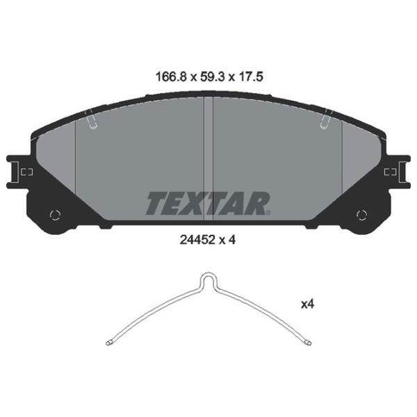 Тормозные колодки Textar 2445201 передние/ дисковые photo 2 Тормозные колодки Textar 2445201 передние/ дисковые photo 2
