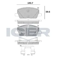 Plăcuțe de frână Icer 182355 față/ disk photo 2