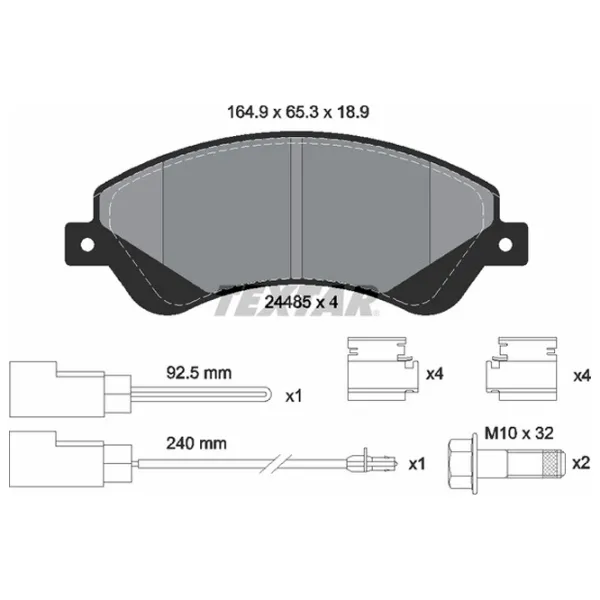 Тормозные колодки Textar 2448501 передние/ дисковые photo 2 Тормозные колодки Textar 2448501 передние/ дисковые photo 2