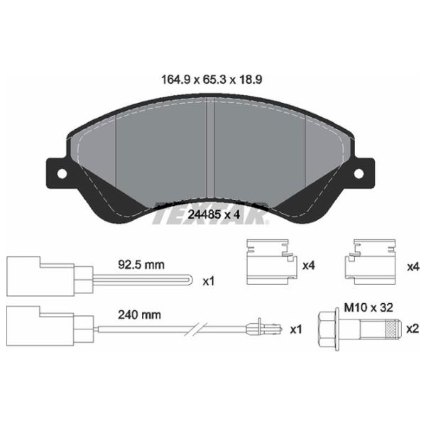 Тормозные колодки Textar 2448501 передние/ дисковые photo 2 Тормозные колодки Textar 2448501 передние/ дисковые photo 2