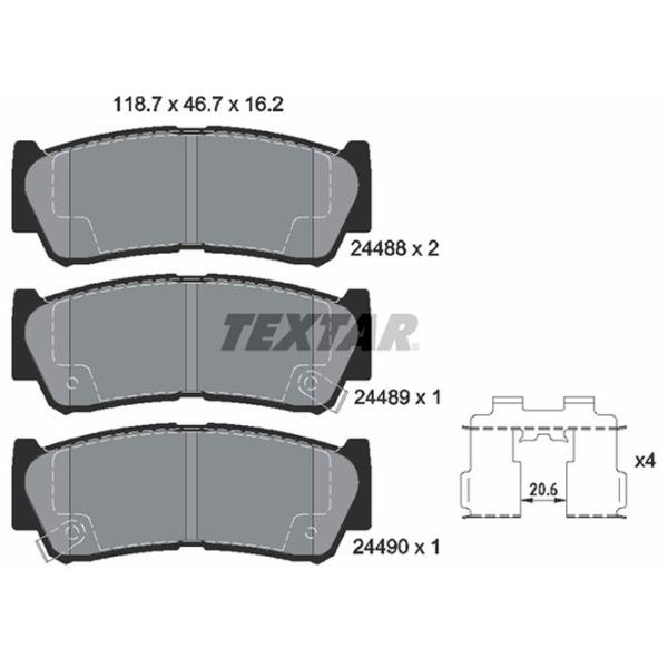 Тормозные колодки Textar 2448801 задний/ дисковые photo 2 Тормозные колодки Textar 2448801 задний/ дисковые photo 2