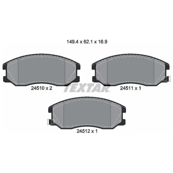 Plăcuțe de frână Textar 2451001 față/ disk photo 2 Plăcuțe de frână Textar 2451001 față/ disk photo 2
