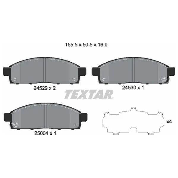 Тормозные колодки Textar 2452901 передние/ дисковые photo 2 Тормозные колодки Textar 2452901 передние/ дисковые photo 2