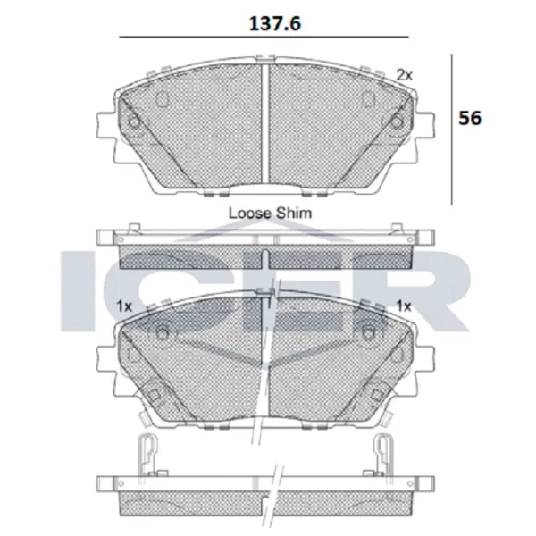 Тормозные колодки Icer 182364 передние/ дисковые photo 2 Тормозные колодки Icer 182364 передние/ дисковые photo 2
