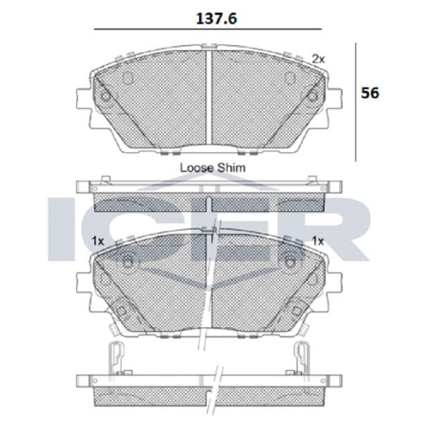 Тормозные колодки Icer 182364 передние/ дисковые photo 2 Тормозные колодки Icer 182364 передние/ дисковые photo 2