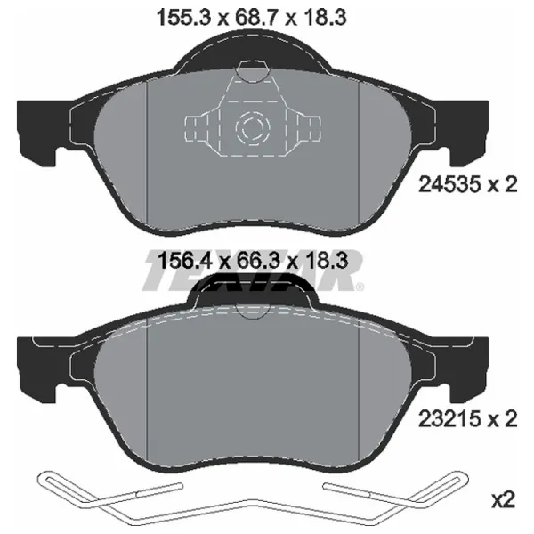 Тормозные колодки Textar 2453501 передние/ дисковые photo 2 Тормозные колодки Textar 2453501 передние/ дисковые photo 2