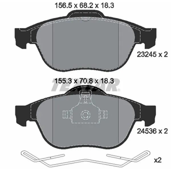 Тормозные колодки Textar 2453601 передние/ дисковые photo 2 Тормозные колодки Textar 2453601 передние/ дисковые photo 2