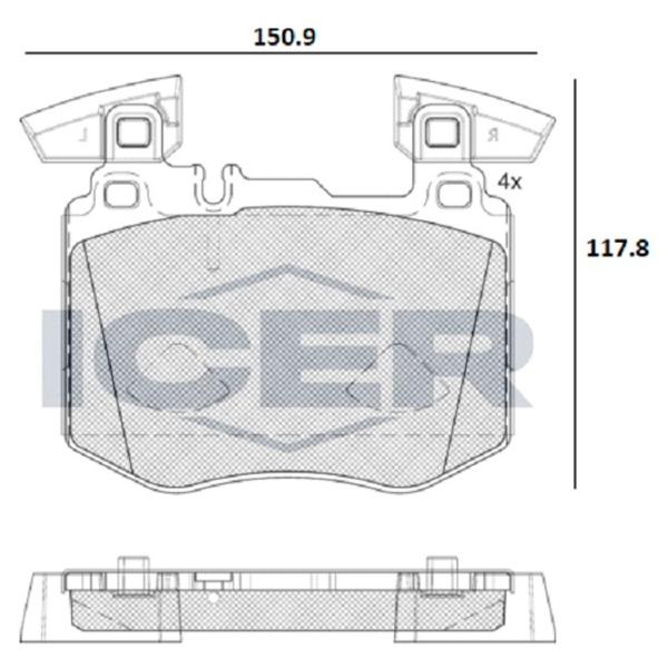 Тормозные колодки Icer 182367 передние/ дисковые photo 2 Тормозные колодки Icer 182367 передние/ дисковые photo 2