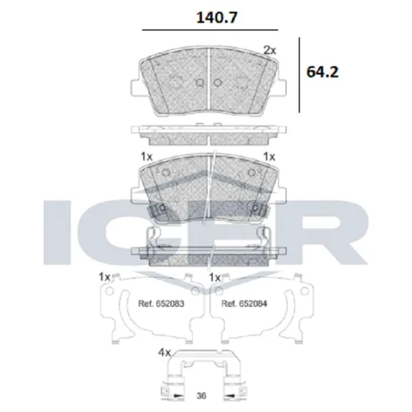 Тормозные колодки Icer 182368 передние/ дисковые photo 2 Тормозные колодки Icer 182368 передние/ дисковые photo 2
