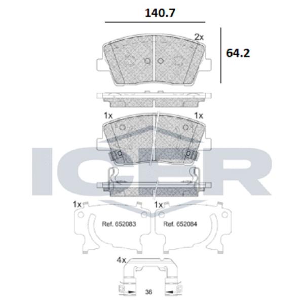 Тормозные колодки Icer 182368 передние/ дисковые photo 2 Тормозные колодки Icer 182368 передние/ дисковые photo 2