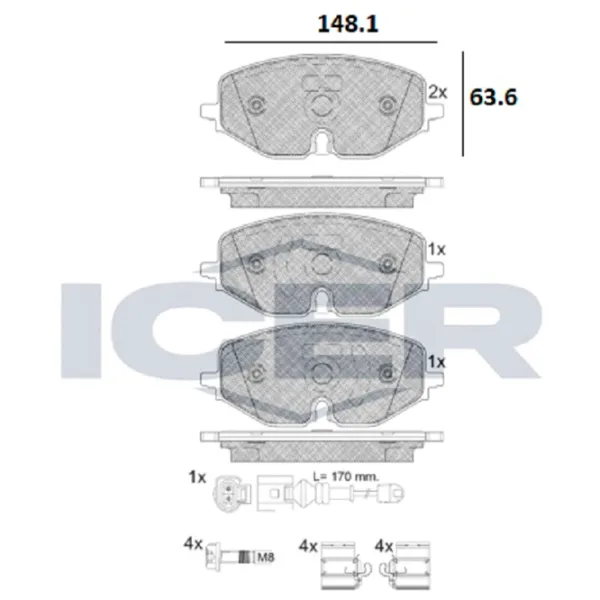 Plăcuțe de frână Icer 182369 față/ disk photo 2 Plăcuțe de frână Icer 182369 față/ disk photo 2
