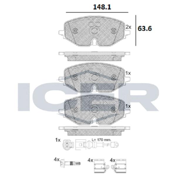 Plăcuțe de frână Icer 182369 față/ disk photo 2 Plăcuțe de frână Icer 182369 față/ disk photo 2