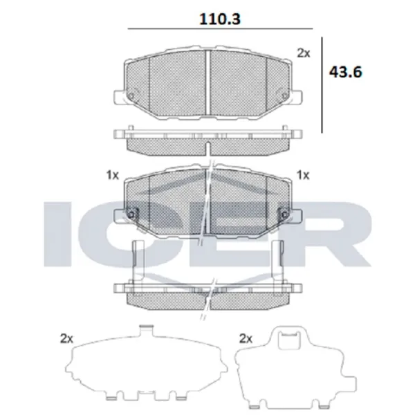 Тормозные колодки Icer 182373 передние/ дисковые photo 2 Тормозные колодки Icer 182373 передние/ дисковые photo 2